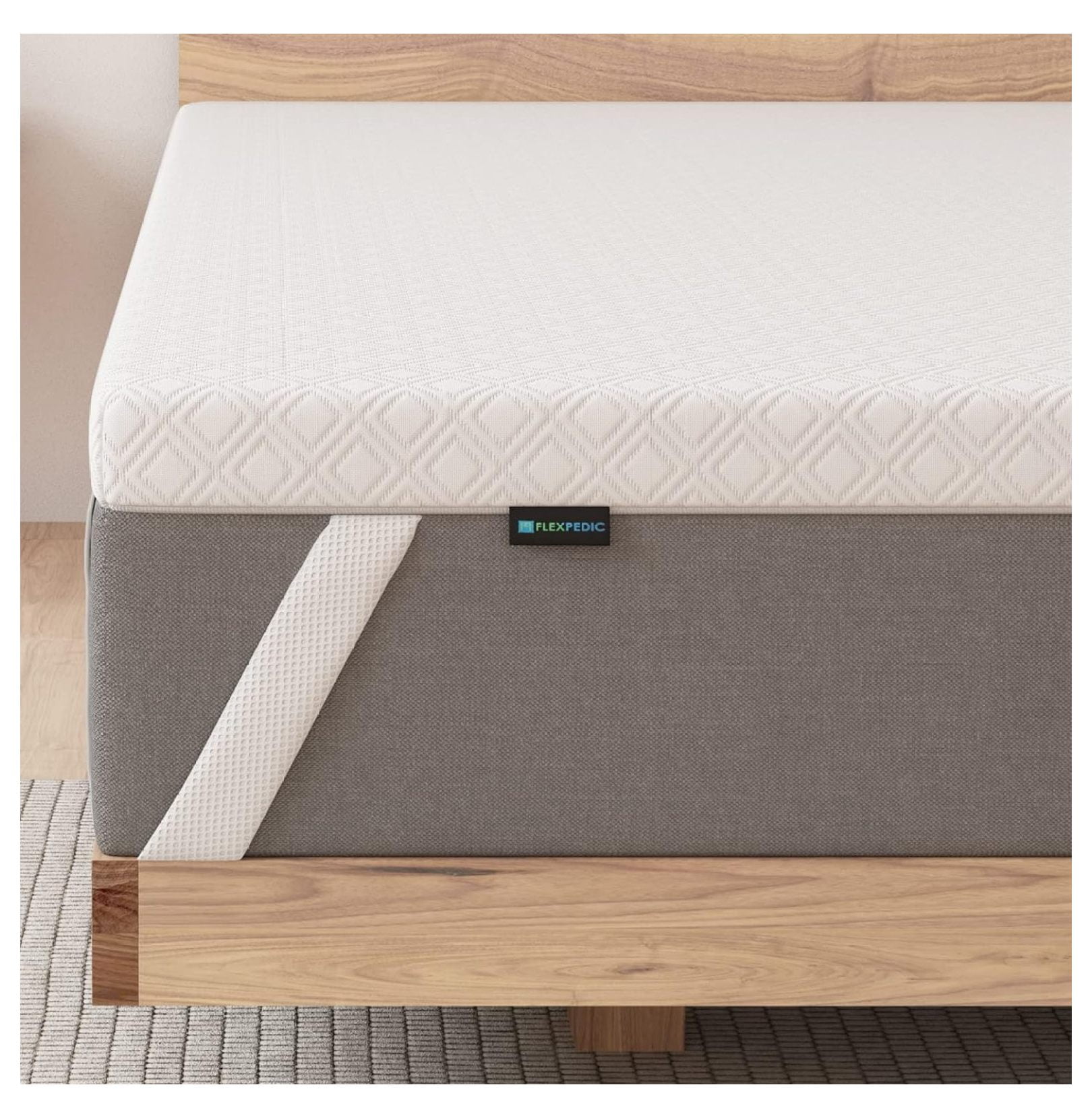 FlexPedic 2 Inch Memory Foam Mattress Topper King Size, Pain Relief