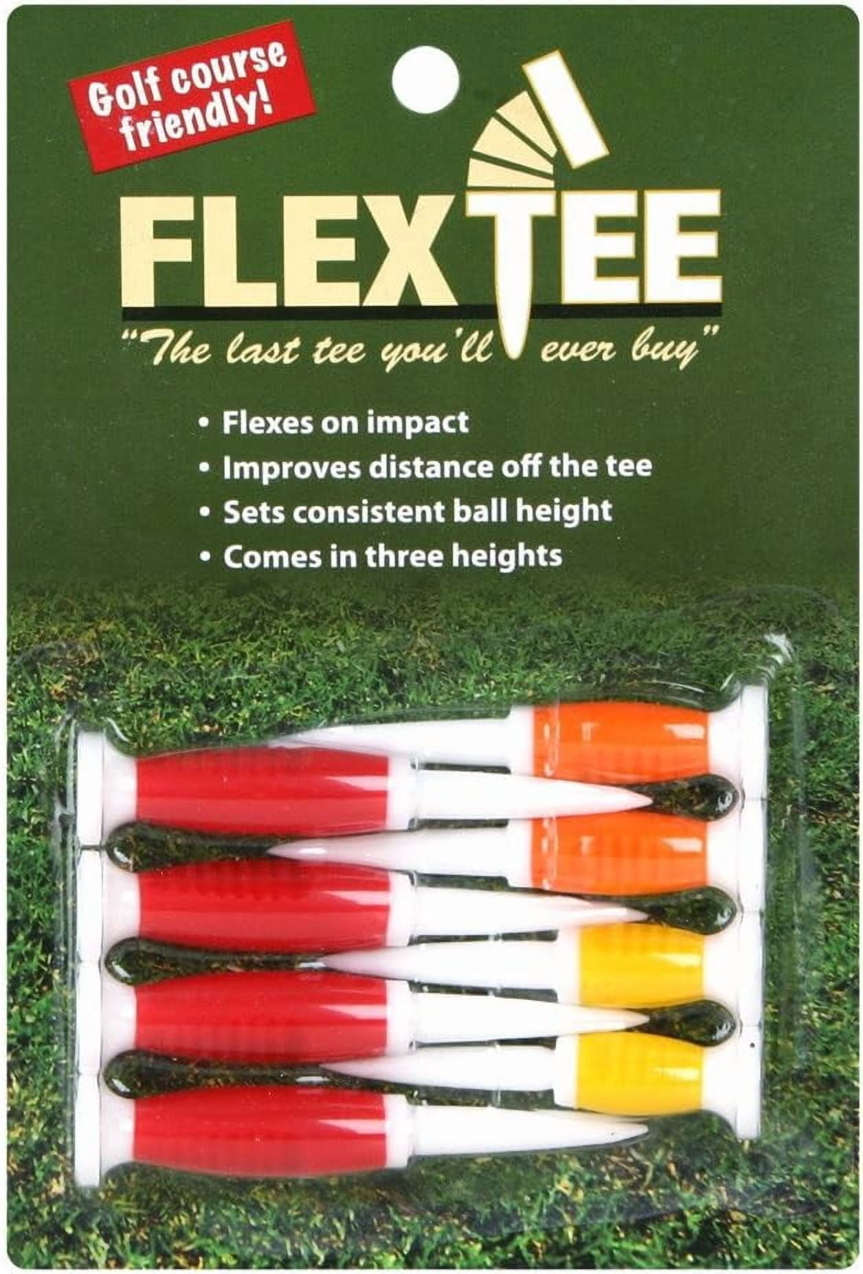 FlexTee Flexible Golf Tees (8 Pack), Virtually Unbreakable, Greater Distance, Accuracy, Less Resistance (Assorted Colors)
