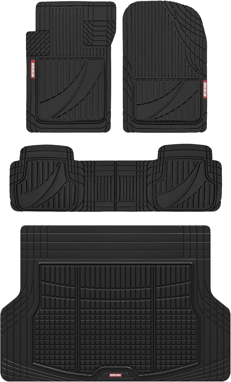 Caterpillar Set Black Car Floor Mats & Cargo Trunk Liner For Car Truck Van SUV
