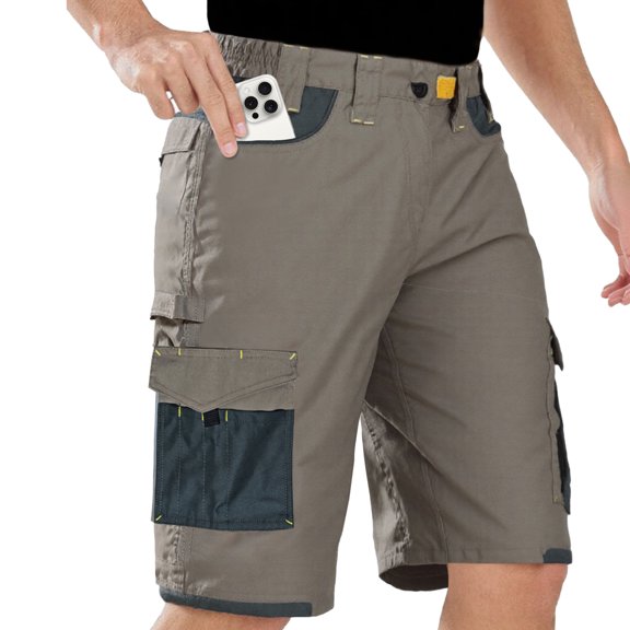FlexTrekker Men's Hiking Cargo Shorts, Functional Utility Shorts with Multi-Pockets for Outdoor Travel Golf Camping, Classic Men's Pants
