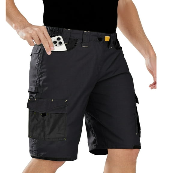 FlexTrekker Men's Hiking Cargo Shorts, Functional Utility Shorts with Multi-Pockets for Outdoor Travel Golf Camping, Classic Men's Pants