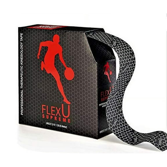 FlexU Kinesiology Tape 140 Pre-Cut Strips or Continuous Roll; Ultra-Thin Hypoallergenic Latex-Free; Designed as Sports Therapy Support for Muscles & Joints; Knee Shoulder & Back Support; Long Lasting