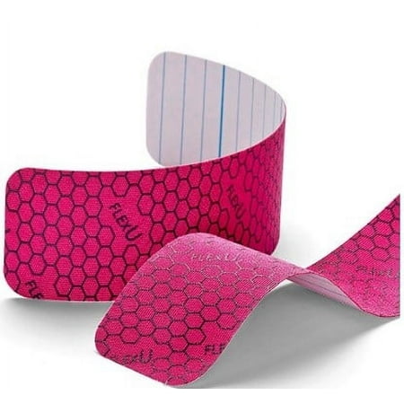 FlexU Supreme; Pink Kinesiology Tape; Pre-Cut 1 Roll Pack; Therapeutic Recovery Sports Tape; Advanced Strength & Flexibility Properties; Longer Lasting; Professional Grade