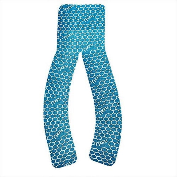 FlexU Ultra-Wide 3", New & Improved Pre-Cut Y Shape Blue Kinesiology Tape; for Knee, Shoulder, Ankle, Lower Back & Sports Injuries. Alleviates Pain, Reduces Swellings & Induces Faster Recovery