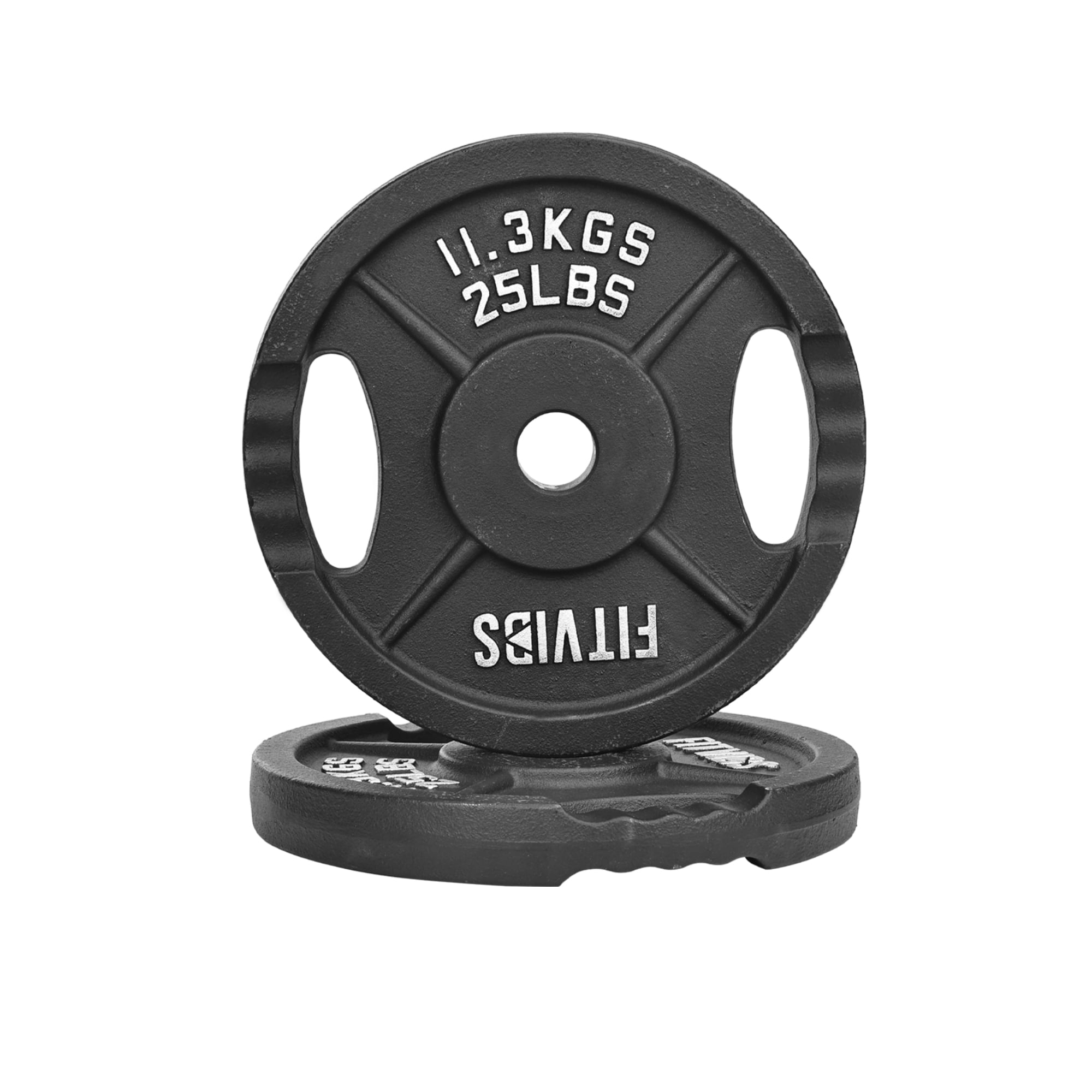 FlexWave 1-Inch Olympic Cast Iron Weight Plates Set – 50LB Total (2x25lb) – Perfect for Standard Olympic Barbells