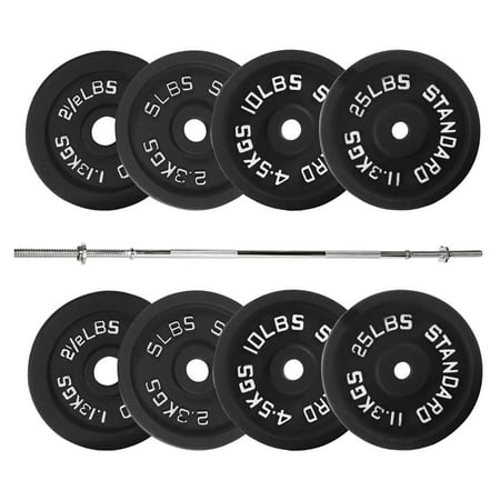 FlexWave 1-Inch Standard Cast Iron Weight Plate Set, 85LB Options, Multiple Sizes,for Strength Training & Weightlifting