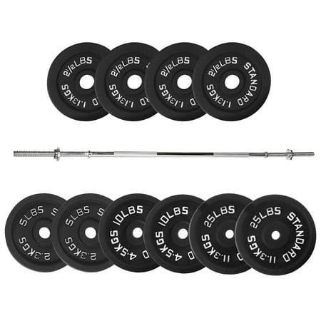 FlexWave 1-Inch Standard Cast Iron Weight Plate Set, 90LB Options, Multiple Sizes,for Strength Training & Weightlifting