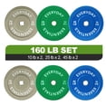 thumbnail image 1 of FlexWave 160LB Olympic Bumper Plate Set, Color-Coded 2-Inch Rubber Barbell Weight Plates with Steel Hub for Weightlifting & Home Gym, 1 of 8