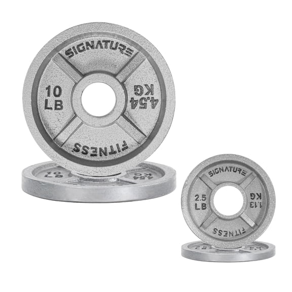 FlexWave 2-Inch Olympic Cast Iron Weight Plates Set, 25LB Total, Black, Durable Iron Plates for Home Gym, Standard Barbell Compatible