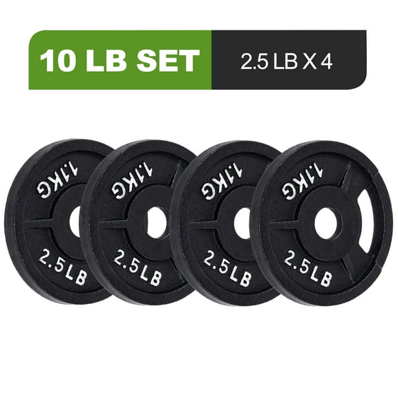 FlexWave 2-Inch Olympic Cast Iron Weight Plates Set, 5LB, 10LB, 50LB, 70LB & 120LB Options, for Strength Training & Home Gym