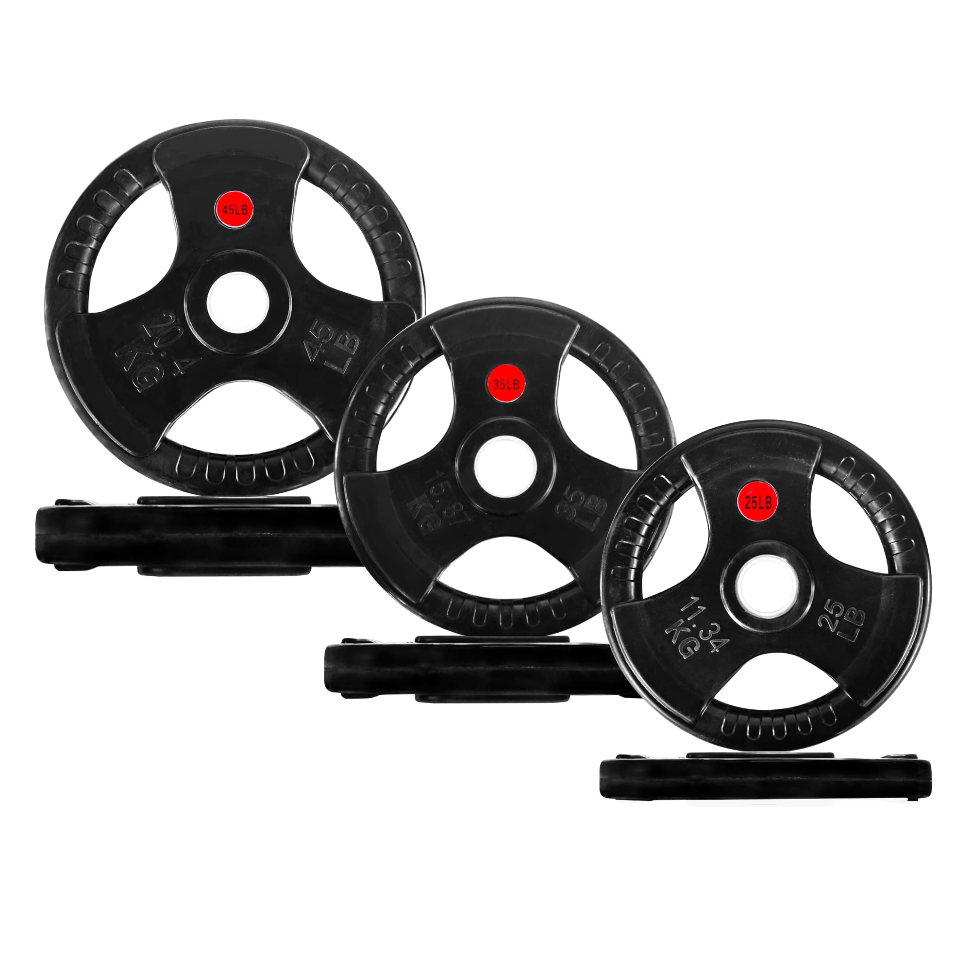 FlexWave 2-Inch Rubber Coated Cast Iron Weight Plates Set, 80LB/180LB/210LB Options, for Barbell & Home Gym Strength Training