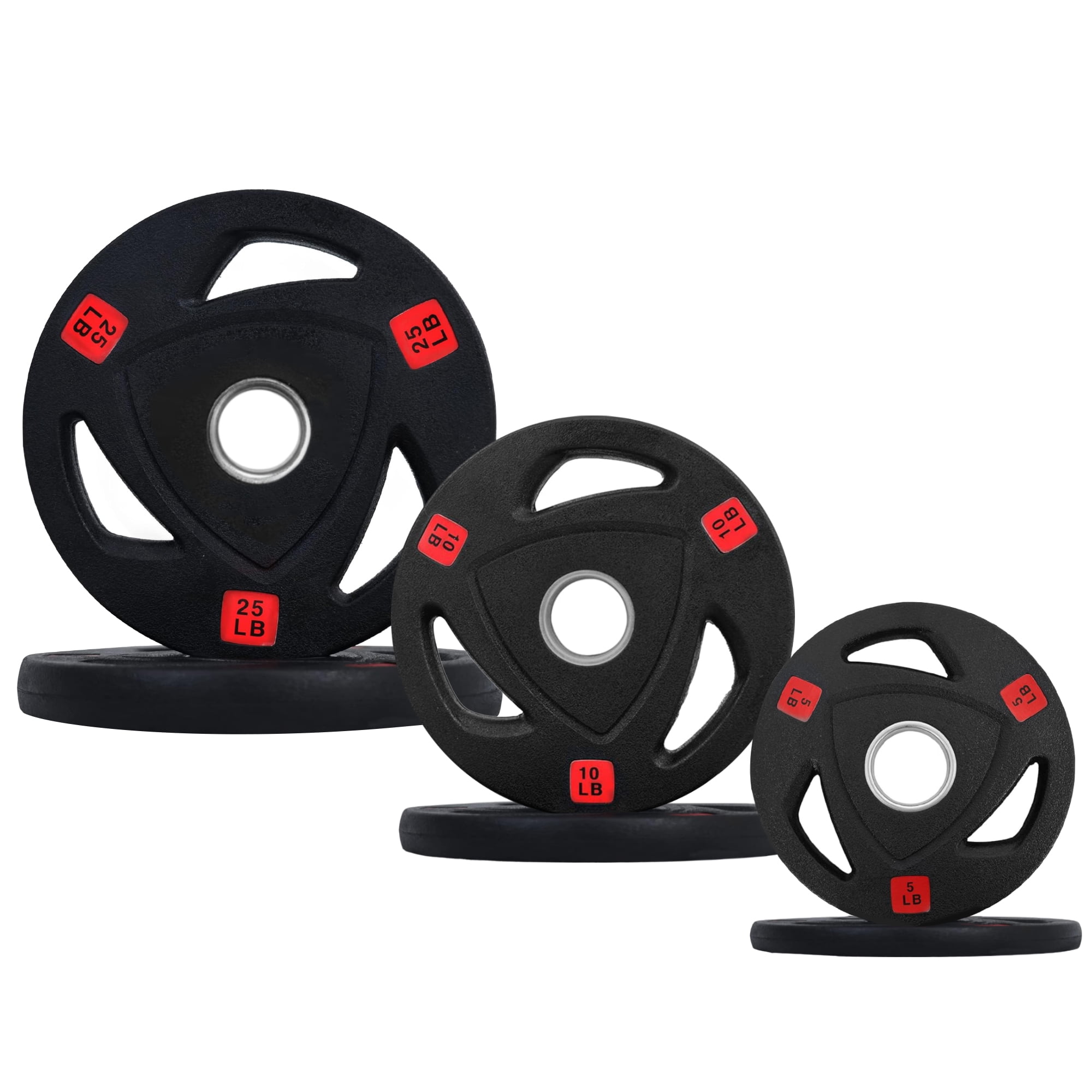 FlexWave 2-Inch Rubber Coated Cast Iron Weight Plates Set, 80LB/180LB/210LB Options, for Barbell & Home Gym Strength Training