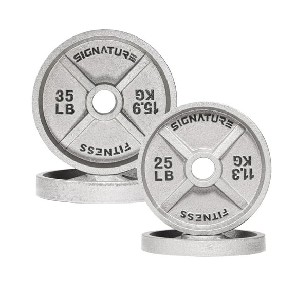 FlexWave 2-Inch Rubber Coated Cast Iron Weight Plates Set, 80LB/180LB/210LB Options, for Barbell & Home Gym Strength Training