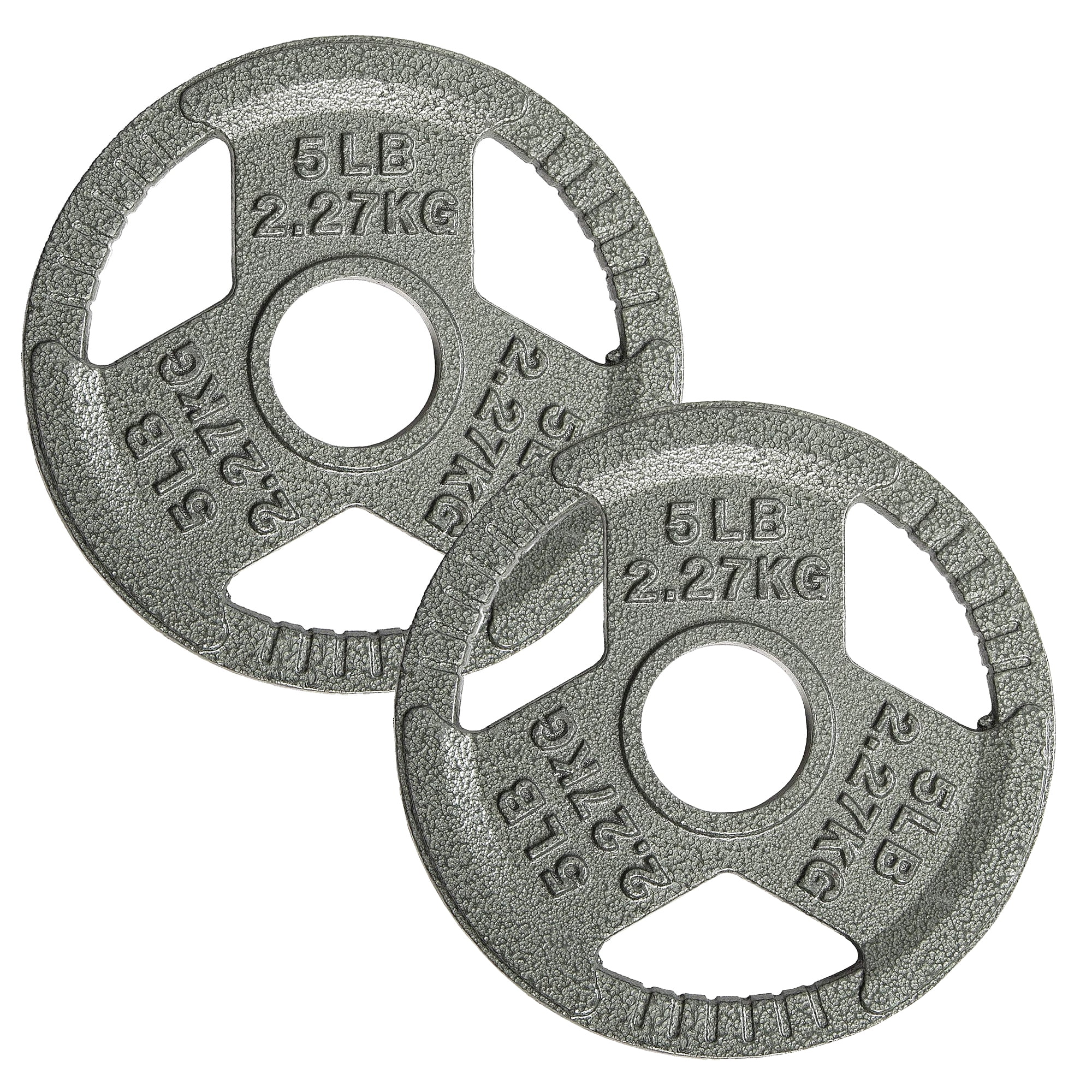 FlexWave 2" Olympic Cast Iron Weight Plates, 2.5-45 lb Set, Rust-Proof Enamel Coating & Tri-Grip Handles, Home & Commercial Gym