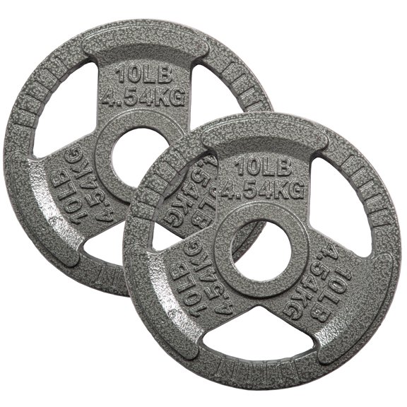 FlexWave 2" Olympic Cast Iron Weight Plates, 2.5-45 lb Set, Rust-Proof Enamel Coating & Tri-Grip Handles, Home & Commercial Gym
