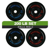 FlexWave 200LB 2" Olympic Bumper Weight Plates Set with Steel Hub (45x2, 55x2)