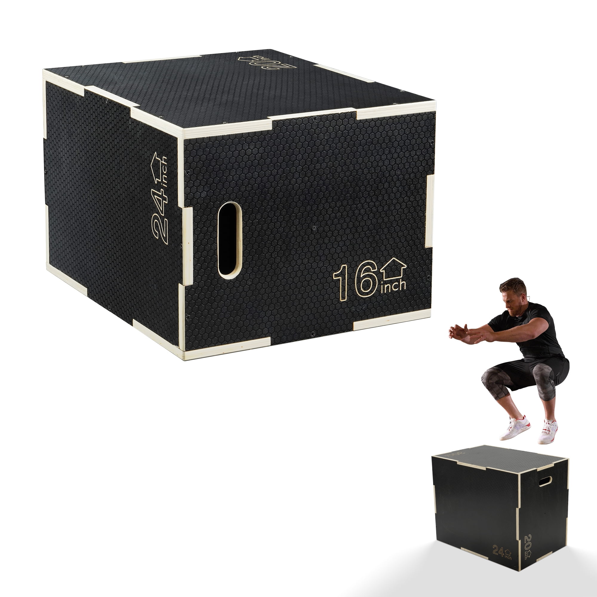 FlexWave 3-in-1 Jumping Platform，Wooden Plyo Box，Non-Slip Surface ...