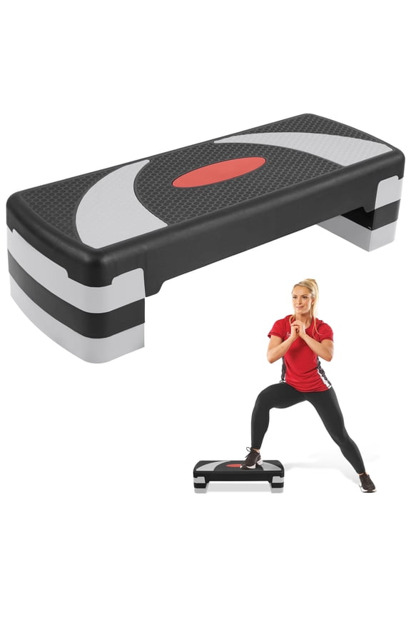 31" Adjustable Aerobic Stepper – 4"/6"/8" Height, Non-Slip ABS Platform, 400 lbs Capacity, Shock-Absorb & Rounded Edge for Home and Outdoor Cardio