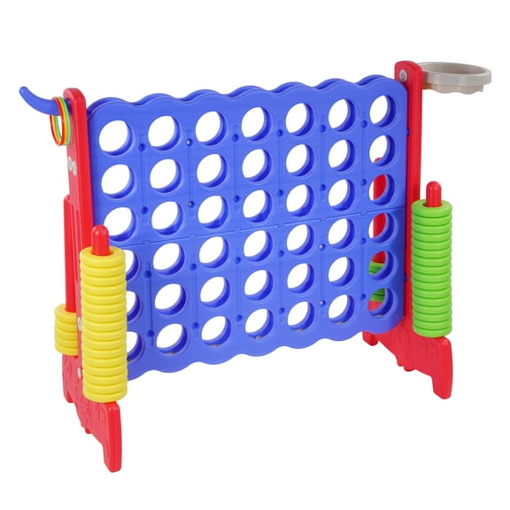 FlexWave 4-to-Score Game Set, with 42 Jumbo Rings and Quick-Release Slide, for All Ages, Perfect for Holiday Parties and Family Games, Small Size