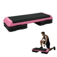 thumbnail image 1 of FlexWave 43-inch Aerobic Step Platform, Adjustable Fitness Stepper with 4 Adjustable Step Risers, Aerobics Stepper Workout Stepper for Aerobic Strength and Training in Home Gym, Pink, 1 of 7
