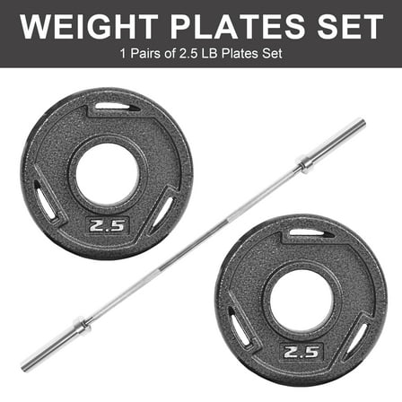 FlexWave 5FT Standard Barbell Set with 5LB–90LB 3-Hole Cast Iron Grip Plates (Pairs), Home Gym Weight Set