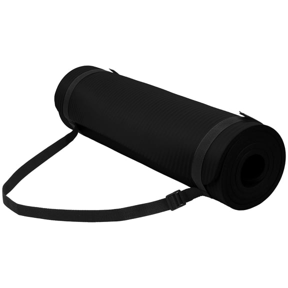 FlexWave 71"x24" Non-Slip Exercise & Yoga Mat – ½" Thick, Double-Sided Grip, Moisture-Proof Foam, Includes Free Adjustable Strap