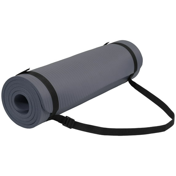 FlexWave 71"x24" Non-Slip Exercise & Yoga Mat – ½" Thick, Double-Sided Grip, Moisture-Proof Foam, Includes Free Adjustable Strap