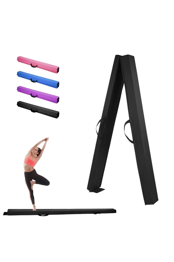 8FT Folding Balance Beam , Floor Gymnastics Training Equipment，with Non-Slip Rubber Base, Home Practice and Physical Therapy，for Kids and Adults