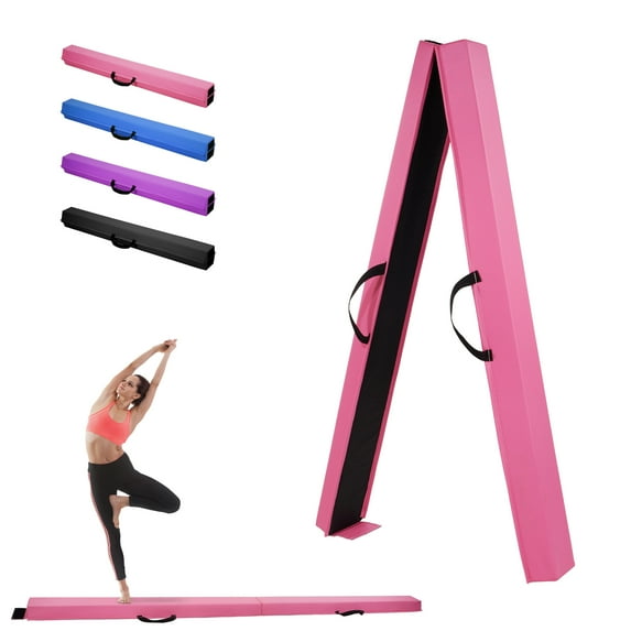 FlexWave 8FT Folding Balance Beam , Floor Gymnastics Training Equipment,with Non-Slip Rubber Base, Home Practice and Physical Therapy,for Kids and Adults