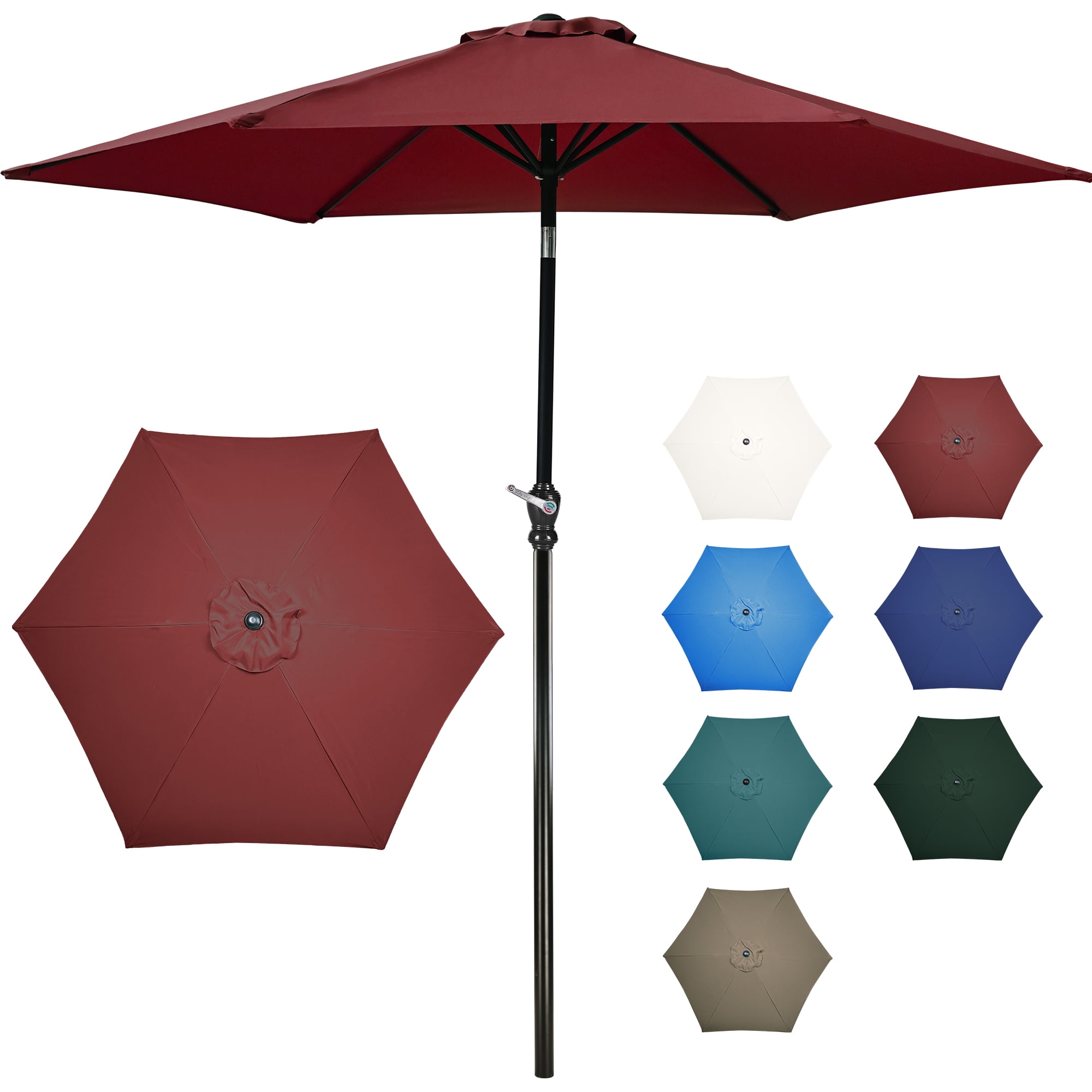 flexsteel wind resistant 9 foot patio umbrellas Windmaster 9' Round Umbrella Push button tilt means you can freely adjust the angle with a locking tilt joint Best Selection Tilt Patio Umbrellas