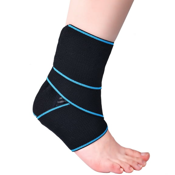 FlexWave Ankle Support Sleeves for Men & Women, Compression Socks for Plantar Fasciitis Relief, Arch & Ankle Brace for Sports, Gym, Running, Training & Recovery，Blue&Black