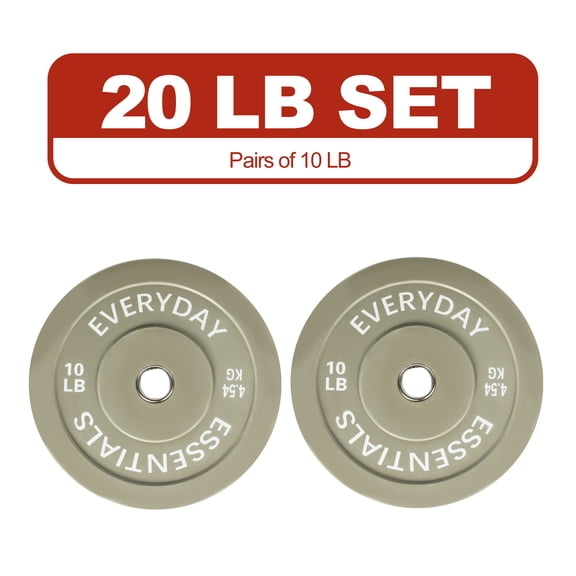 FlexWave Bumper Weight Plates, 10 lb Pair, Colored, 2-Inch Hole