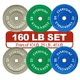 thumbnail image 1 of FlexWave Bumper Weight Plates Set, 160 lb Total, Colored, Olympic 2-Inch Hole, 1 of 8