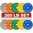 thumbnail image 1 of FlexWave Bumper Weight Plates Set, 260 lb Total, Colored, Olympic 2-Inch Hole, 1 of 8