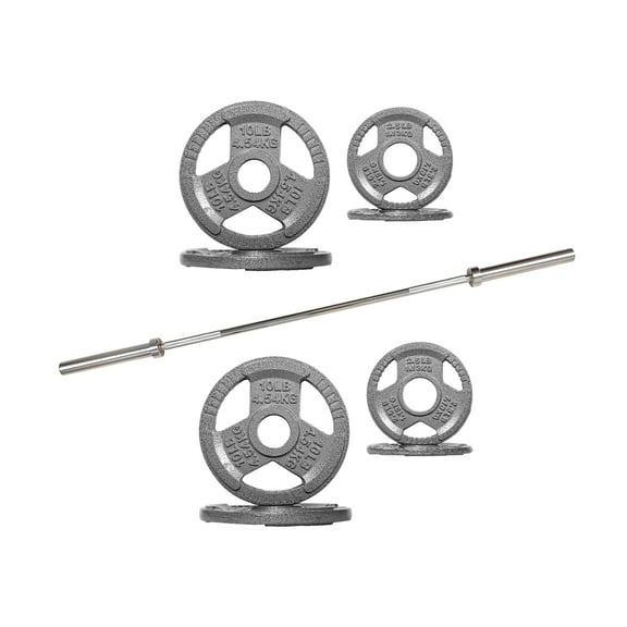 FlexWave Cast Iron Barbell Set, 50-170 LBS Weight Plates with 6FT or 7FT Barbell, 1-Inch & 2-Inch Options, Multiple Package