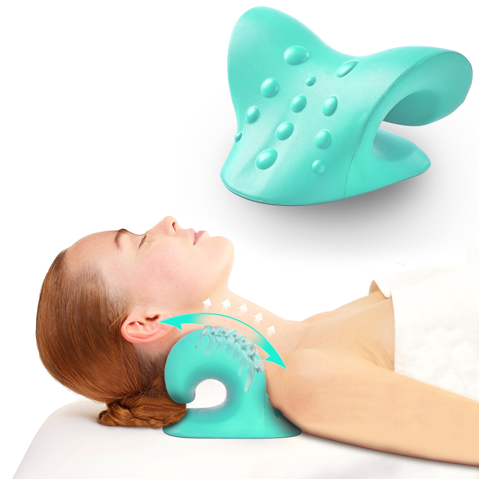 FlexWave Ergonomic Neck & Back Massage Pillow – PU Leather Support Cushion for Relaxation – 3 Colors