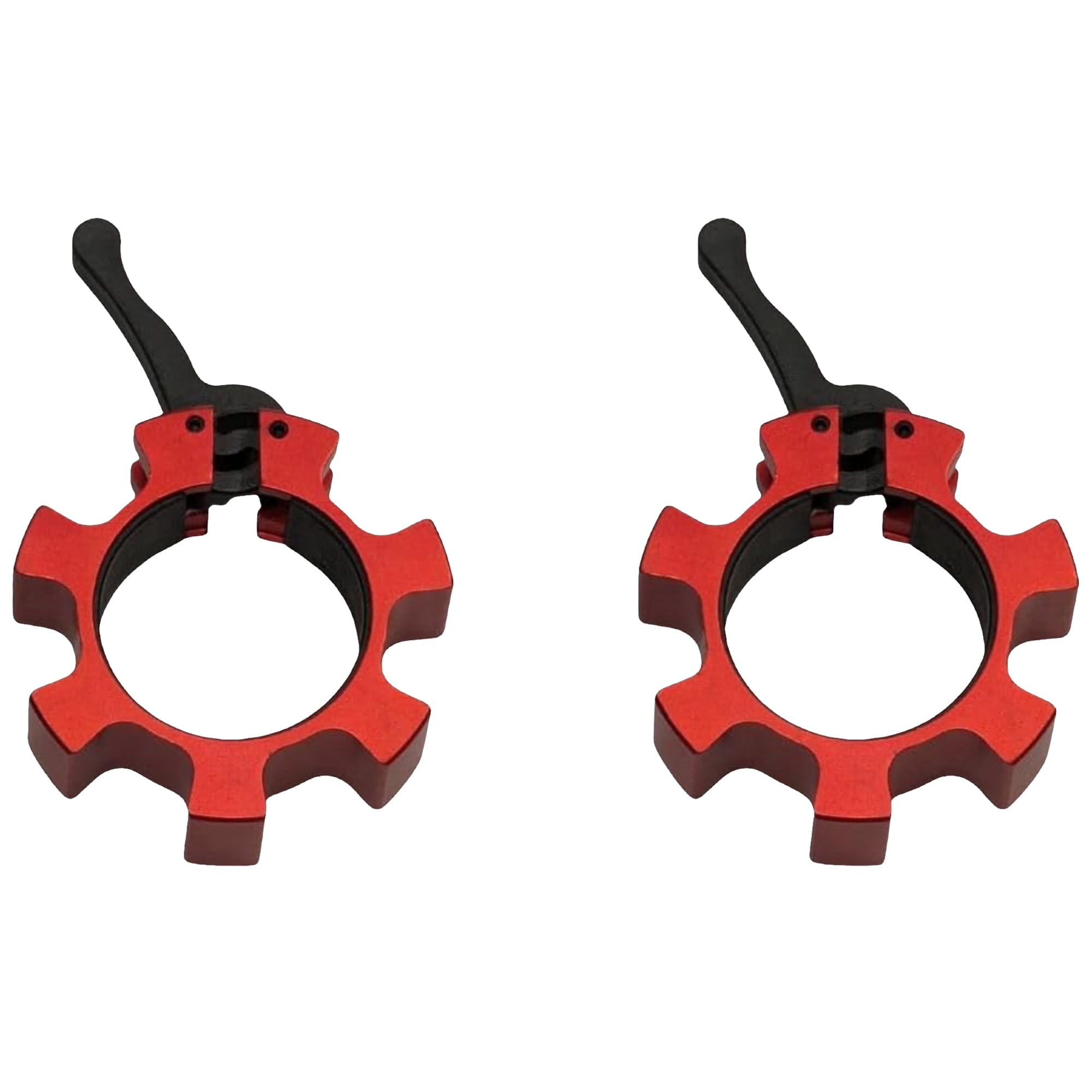 FlexWave Fitness Aluminum Olympic Barbell Collars, Quick-Release Locking Clamps, 2-Inch Weight Clips for Weightlifting, Pair