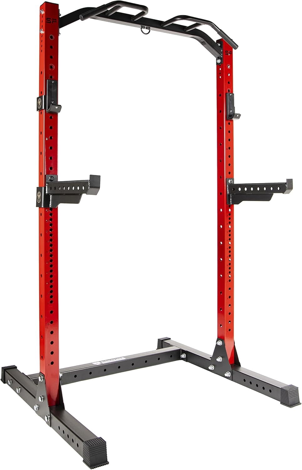 FlexWave Full Power Rack, Red & Black, 3x3 Steel, Four-Post Design for ...
