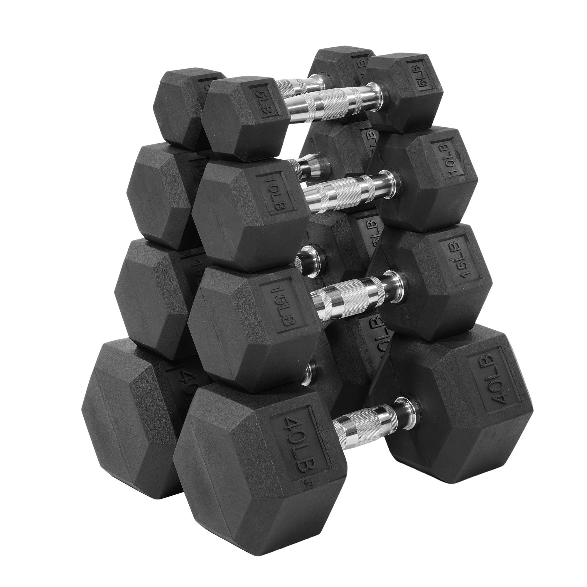 BalanceFrom 150LB Rubber Workout Gym Dumbbell Set with A-Frame