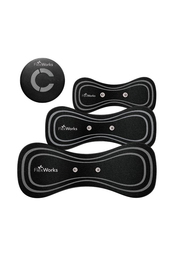 Electro Pulse Wireless Massager with 3 Pack of Reusable Self-Adhesive Gel Pads, Black