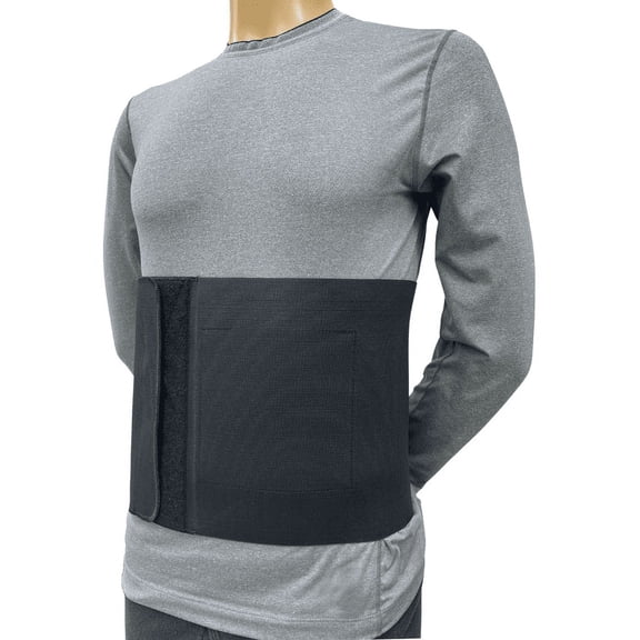 FlexaMed Umbilical Hernia Belt with Removeable Compression Pad - Unisex - 10 inch Wide - Black - X-Large