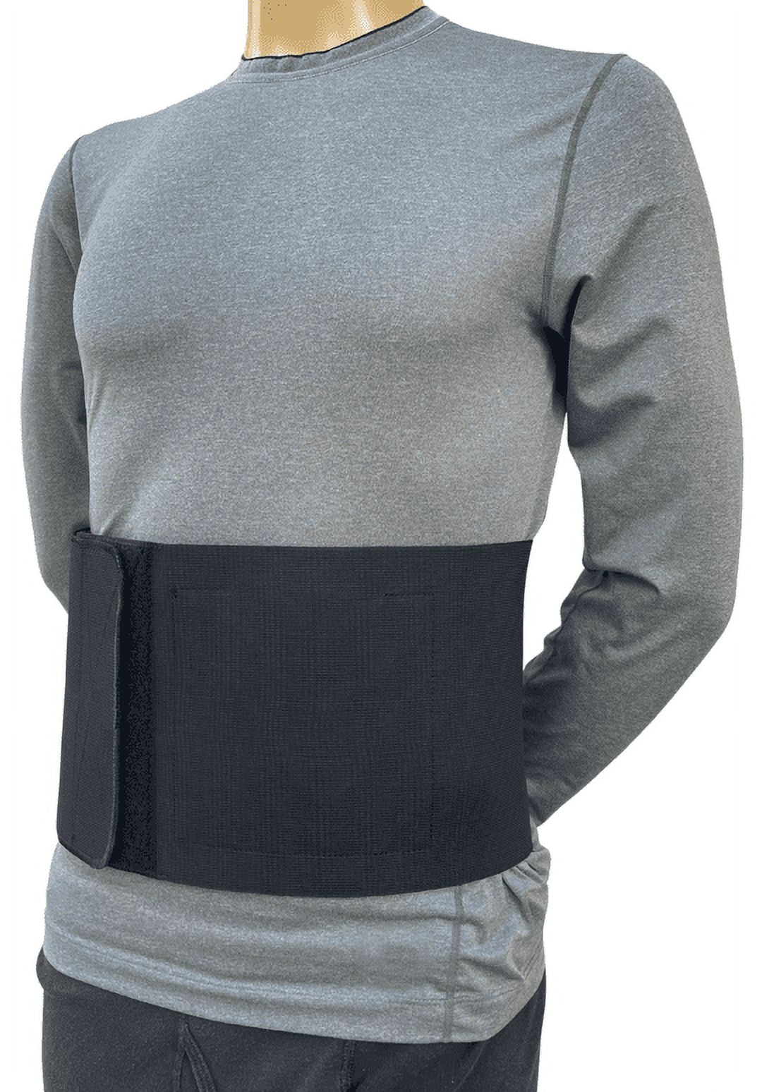 FlexaMed Umbilical Hernia Belt with Removeable Compression Pad - Unisex - 8 inch Wide - Black - Medium