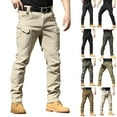 thumbnail image 1 of Flexcamo - PantsBig and Tall Men's Pants Belt Loops Multi Pockets Solid Color Work Water Resistant Trousers Today鈥?Khaki M, 1 of 4