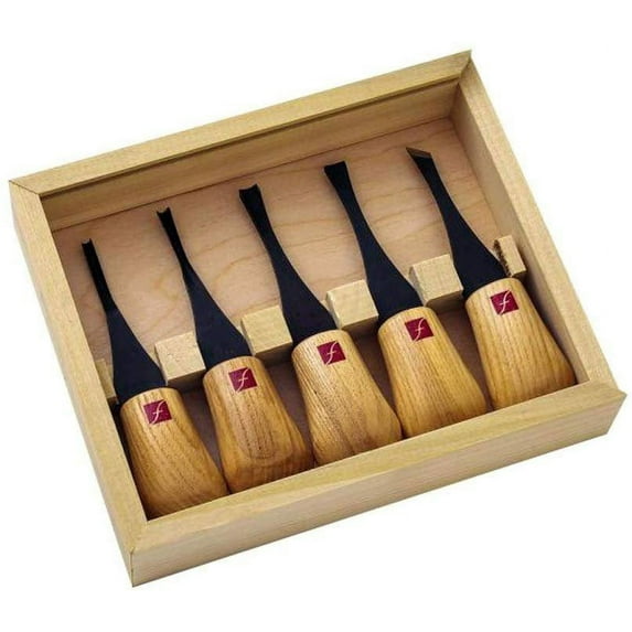 Flexcut Beginners Palm Set Wood Carving Gouge FR310 - 5 Piece Set - Multicolor