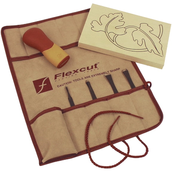 Flexcut Carving Tools, Craft Carver Set, 4 Carving Blades and ABS Handle Included, SK106 — Residential Use, Standard Application