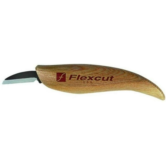 Flexcut Cutting Knife, High Carbon Steel Blade, Ash Handle, 1-1/4 inch Blade Bevel Length KN12