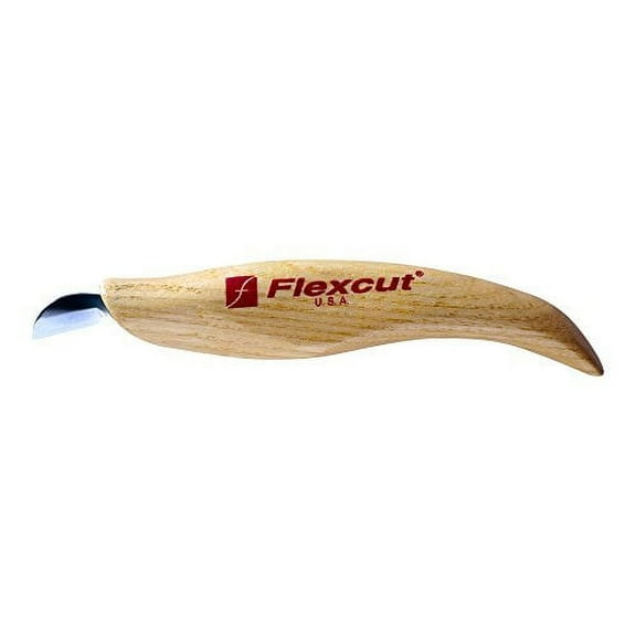 Flexcut Mini-Chip Carving Knife, Ultra-Thin High Carbon Steel Blade, Solid Ash Handle, 5/8 Inch (KN20)