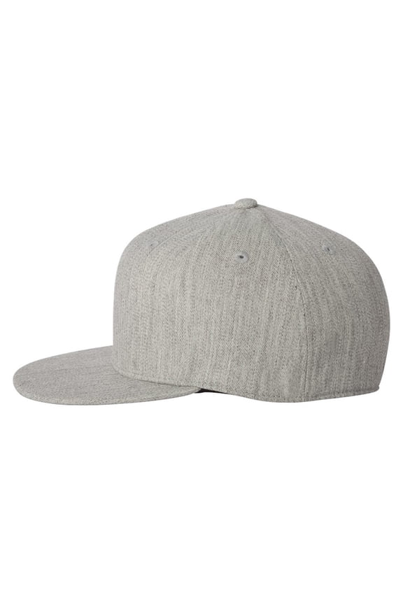 210 Premium Fitted Flat Visor Cap , 6210 , Heather Grey , Large/X-Large