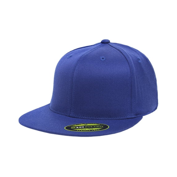 Flexfit 210 Premium Fitted Flat Visor Cap , 6210 , Royal , Small/Medium
