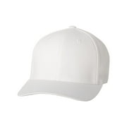 Flexfit 6-Panel Structured Mid-Profile Cotton Twill Cap (5001) White, L-XL